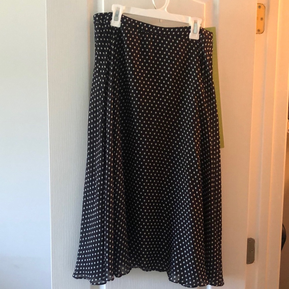 Black and white polka dot skirt